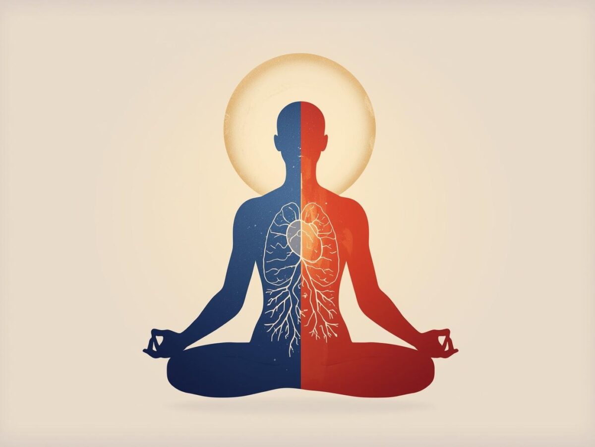 equilibrio personal - ilustracion para: Estar en equilibrio contigo mismo: Una reflexión sobre la mente, el cuerpo y el sentido de la vida